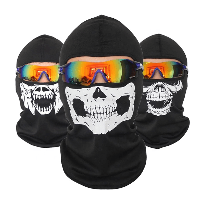 Comprar Pasamontañas para motocicleta con estampado de calavera, máscara  facial completa a prueba de viento, calentador de cuello para cabeza,  capucha de motorista para ciclismo, forro para casco para hombre