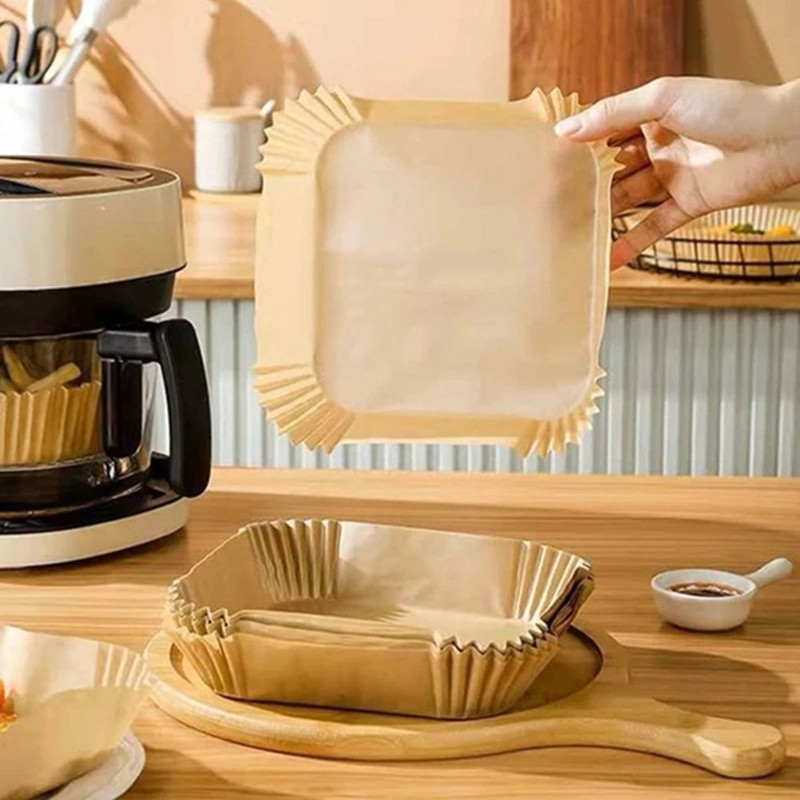 Disposable Air Fryer Liners Square Round Paper Basket Bowls - Temu