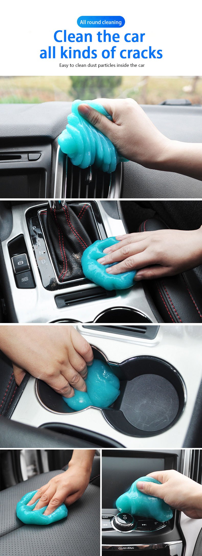 1pc 70g/160g Multi-Purpose Car Cleaning Gel, Car Cleaner For Dust