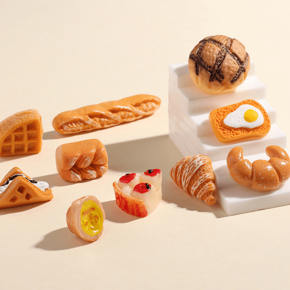 BENBO 36 Pcs Handmade Simulation Food Bread Toast Charms Pendant Resin  Imitation Hanging Food Charms Croissant French Bread Pendants DIY Baking  Charms