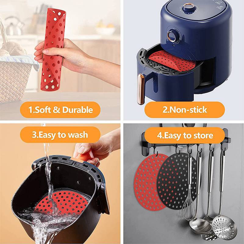 4 Pack Air Fryer Liners for Ninja Air Fryer, Non-stick Reusable