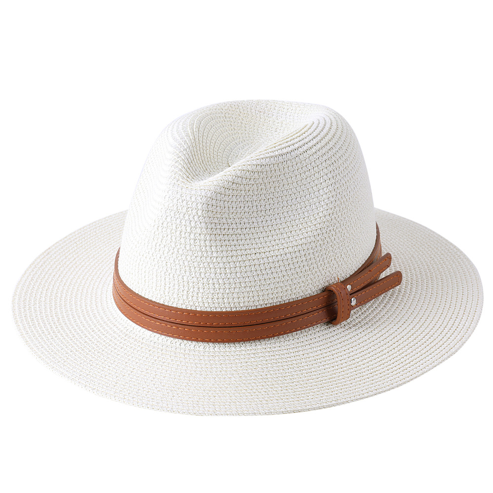 56 58cm New Natural Panama Soft Shaped Straw Hat Summer Wide - Temu  Australia