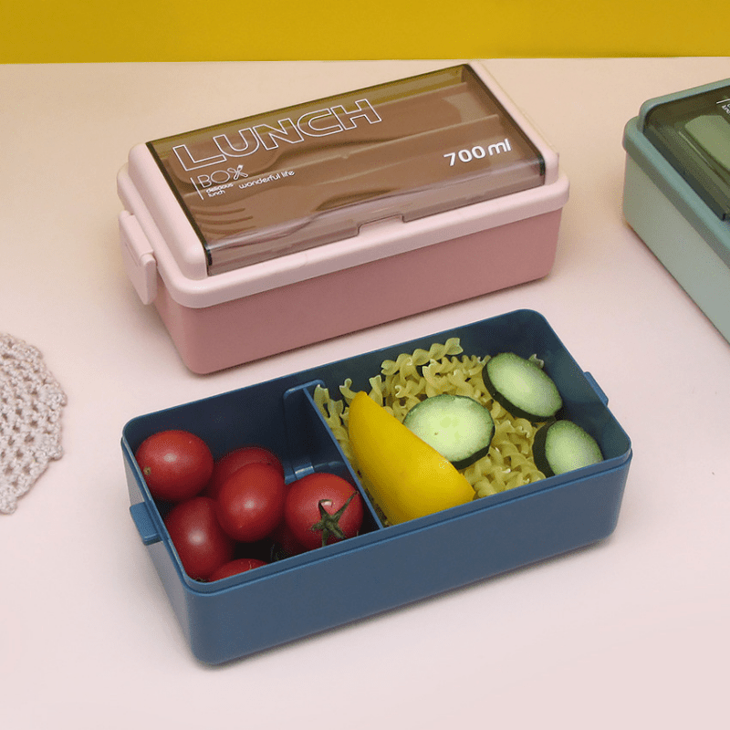 1pc Bento Box Adult Lunch Box 1100ml With Fork And Spoon Ideal