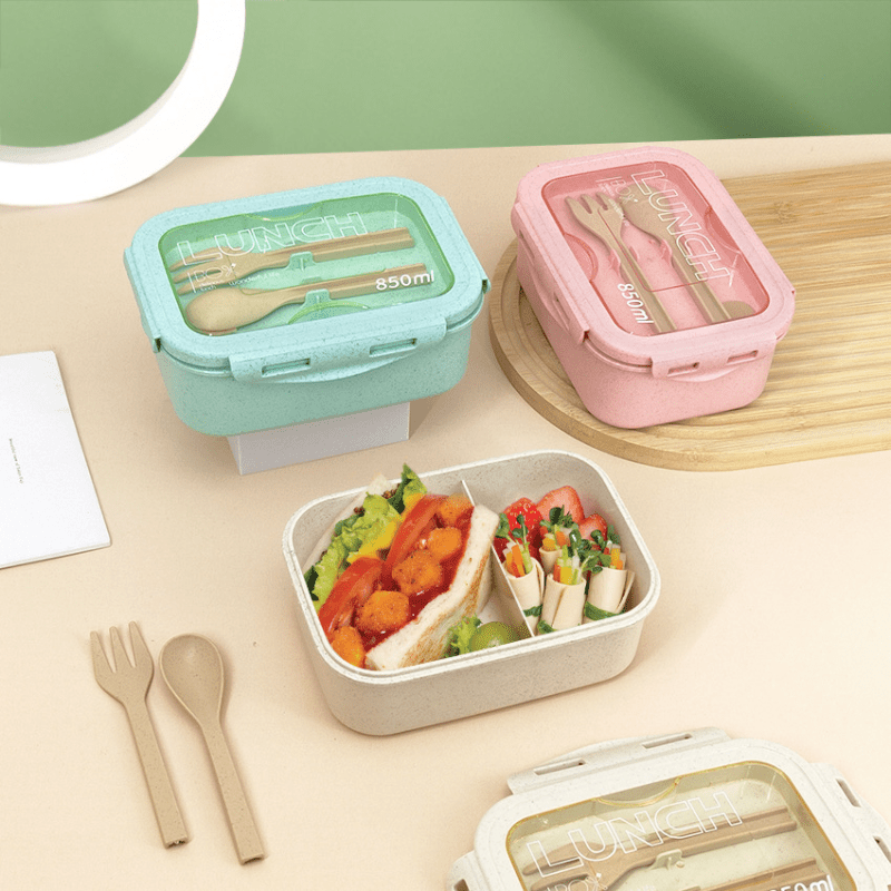 Japan Bamboo Lunch Box Portable Bento Box for Kids and aldult Food  Container Box With Wood Knife and Fork Microwave Safe