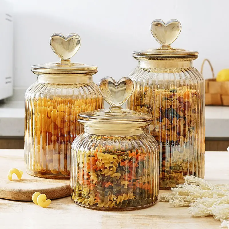 Amber Glass Airtight Jar Moisture Proof Coffee Tea Candy Jar Kitchen Spice  Tank Honey Jam Tank