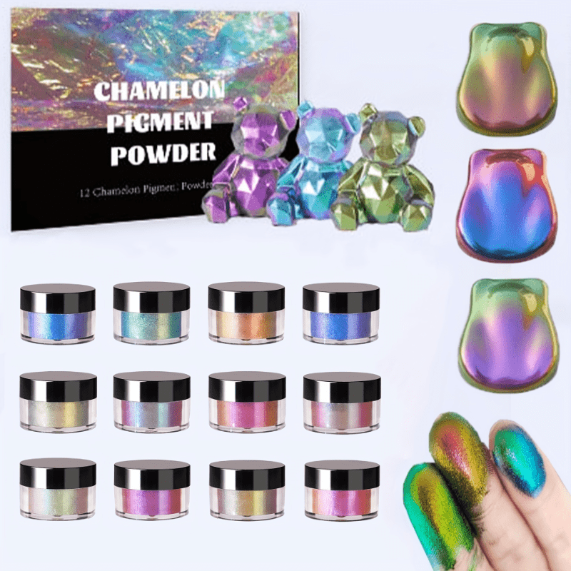 1pcs Mirror Epoxy Resin Color Pigment Mica Powder Pearlescent Epoxy Resin  Discolor Powder for Lip Gloss, Slime, Candle, Bath Bomb Dye Colorant