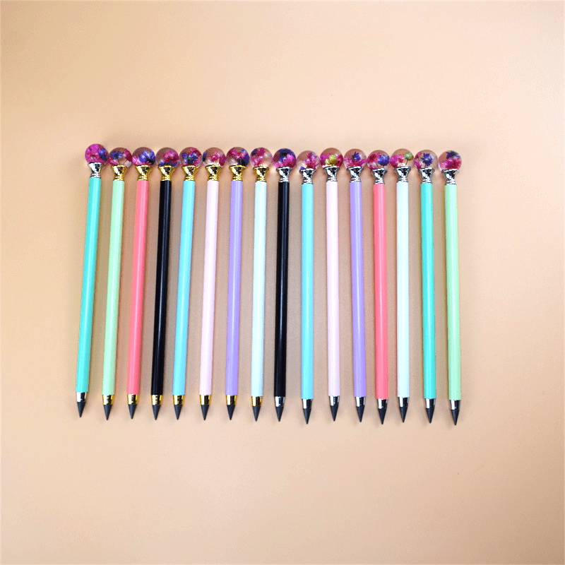 Creative Cartoon Crystal Flower Ball Metal Pencil
