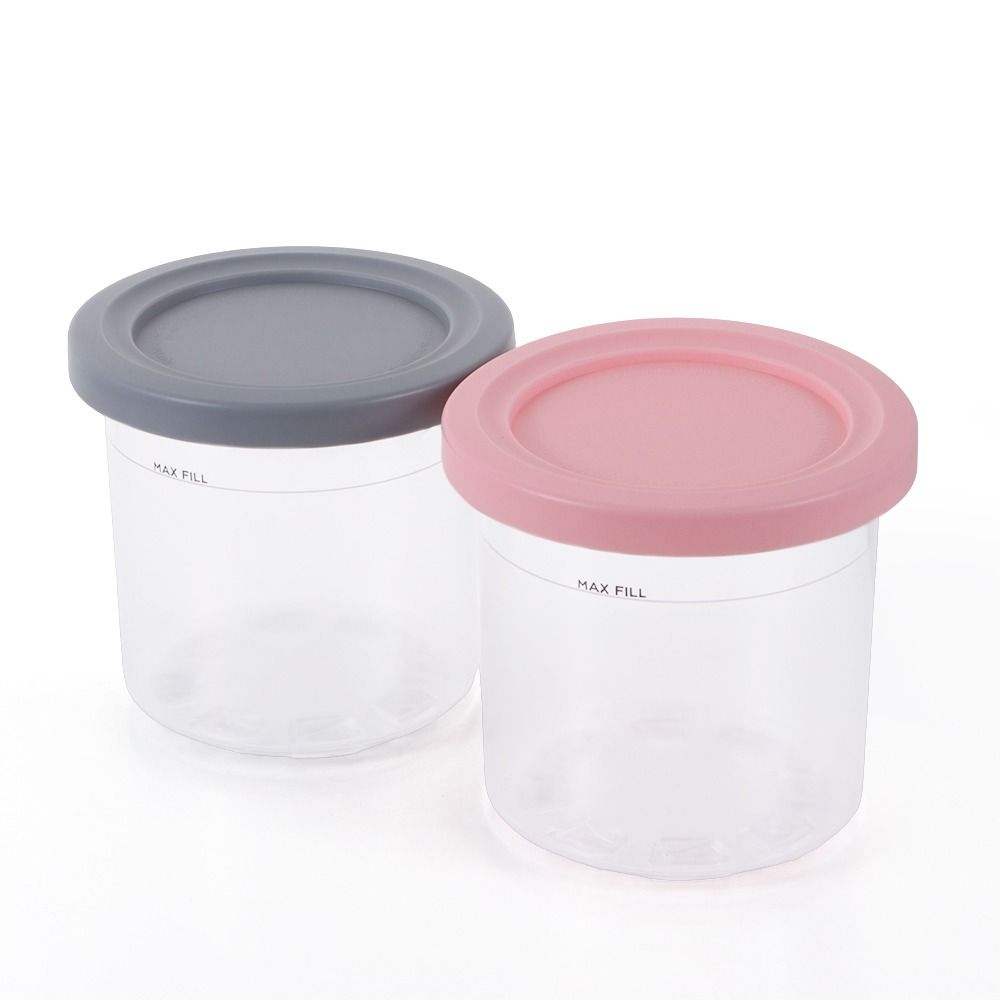 1pc Pink Ice Cream Container - Freezer Storage Container, Reusable