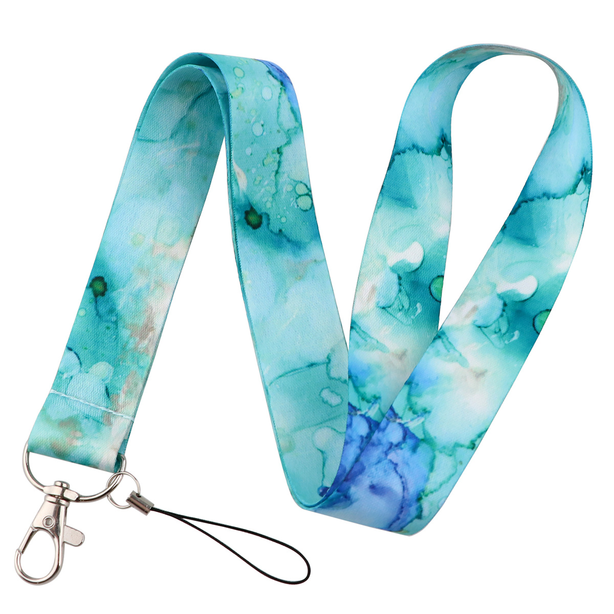 Marble Pattern Neck Strap Lanyards For Keys Keychain Badge Holder