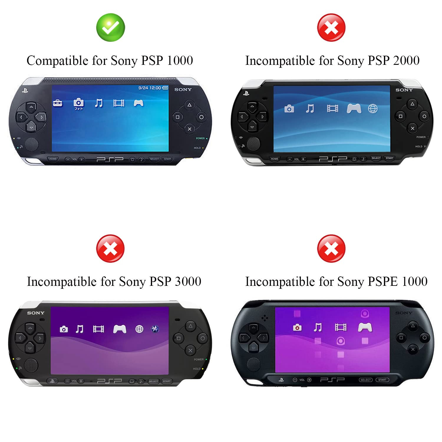 Bolsa dura portátil para juegos, funda protectora con cremallera para Sony  PSP 1000, 2000, 3000, EVA