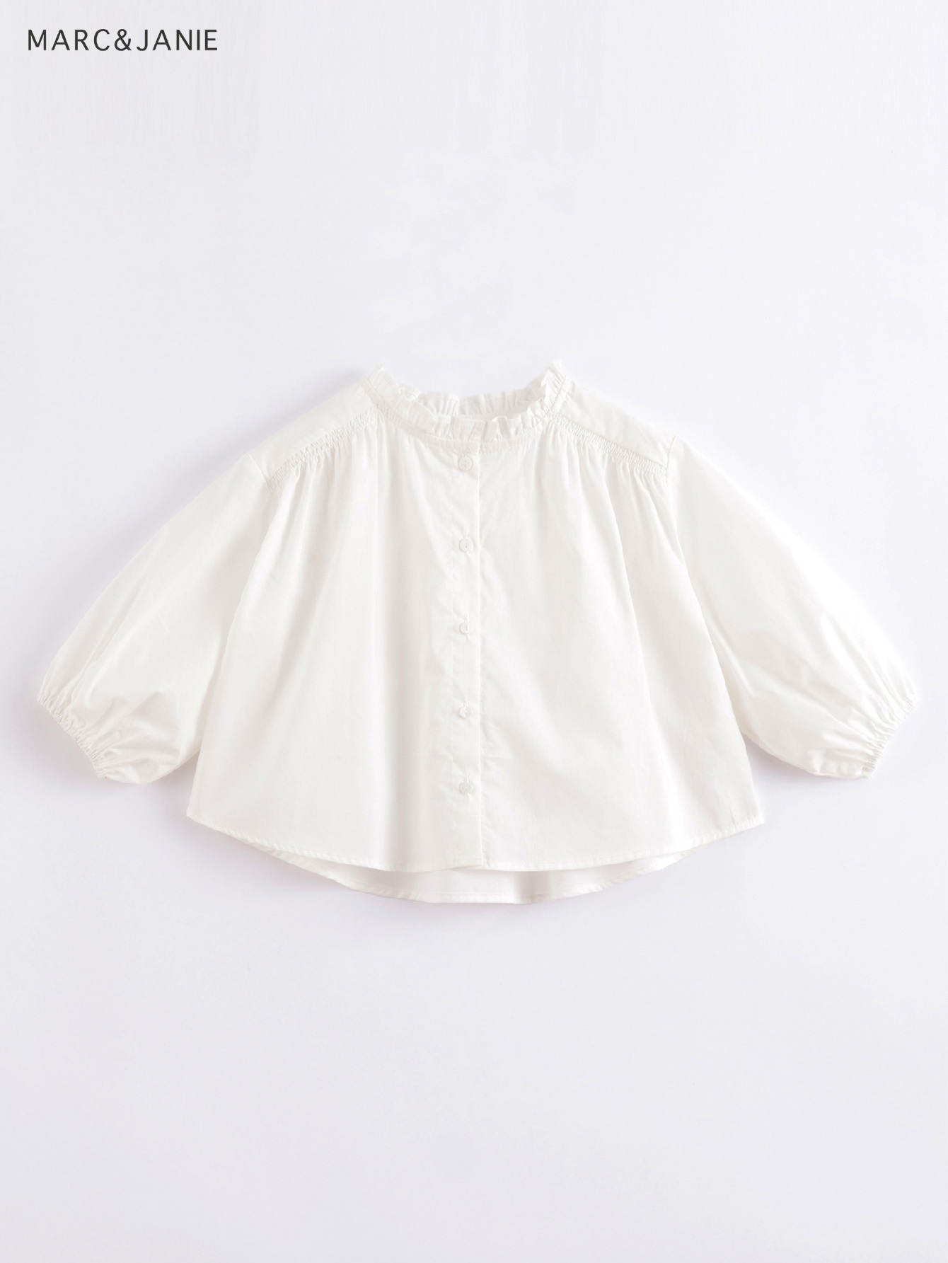 Camisa blanca 2025 niña cuello volante