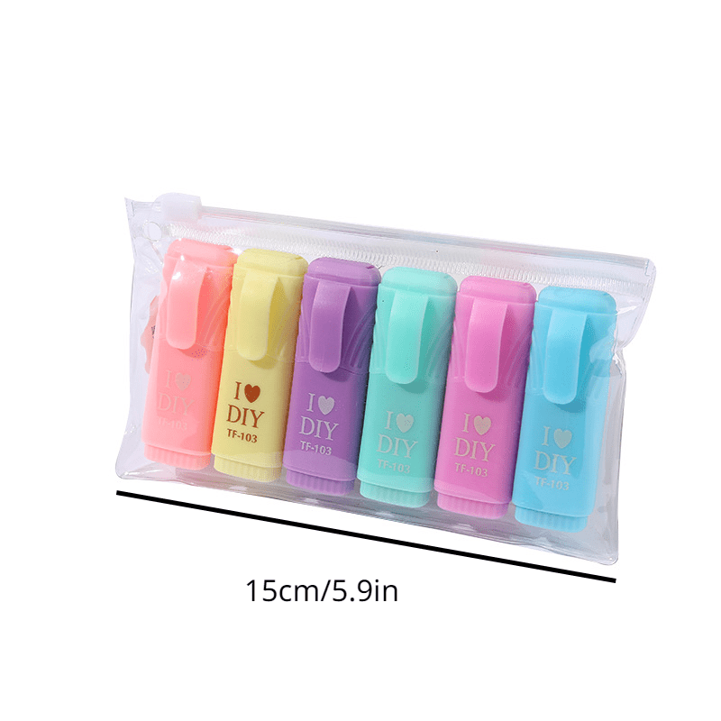 6-color Cute Mini Highlighters - Perfect For Home & School Use! - Temu