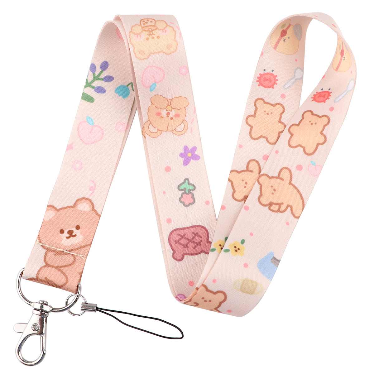 Pink Cute Star Cartoon Lanyard Card Neck Strap Lanyards ID Badge