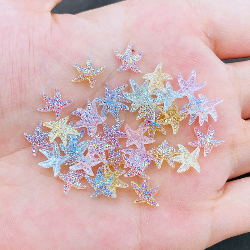 

20pcs/bag New Cute Mini Starfish Resin Figurine Crafts Flatback Cabochon Ornament Jewelry Making Hairwear Accessories