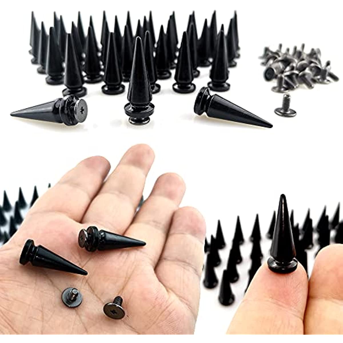 7x10mm Black Cone Studs And Spikes Craft Cool Punk Garment Rivets For  Clothes Bag Shoes Leather DIY Handcraft - AliExpress