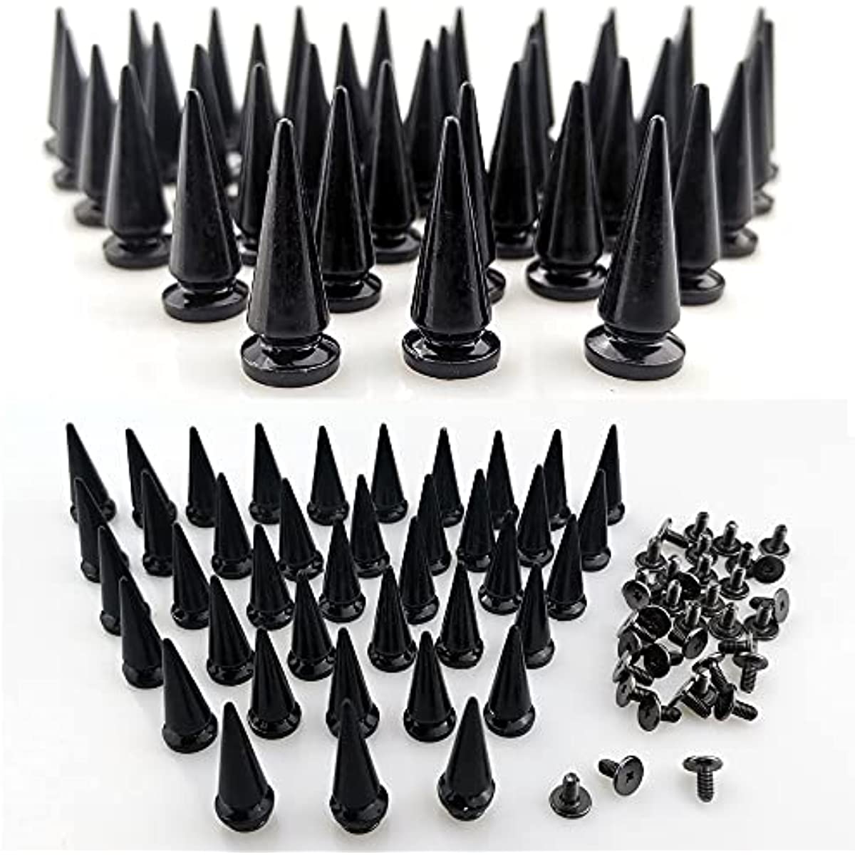  Bastex 205pcs Studs and Spikes. Metal Spikes and Punk Studs for  Clothing, Jacket Studs. Cone Small Metal Studs and Metal Spikes for DIY  Leather Craft. Includes Bullet Cone Spike and Metal