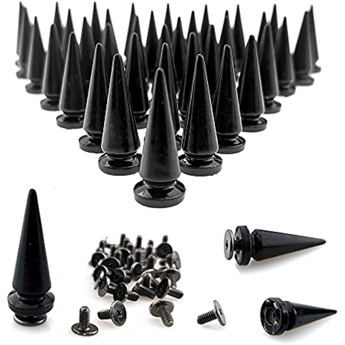 Cone Plastic Spikes And Studs 2 holes Sew Ccb Leather Rivets - Temu