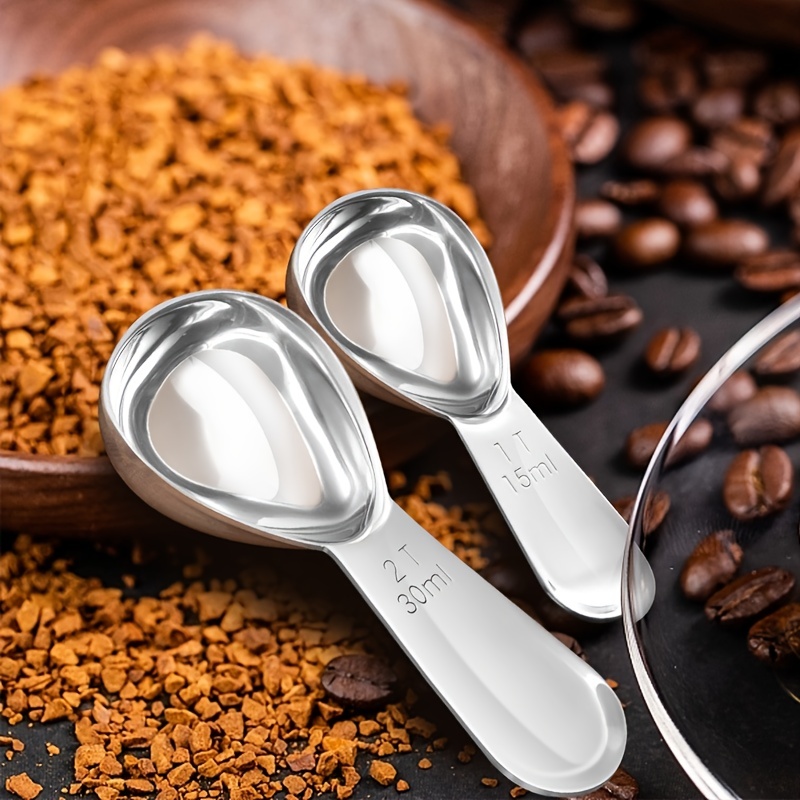 Stainless Steel Coffee Scoop, 2 Tablespoon Measuring Spoon Coffee Scoop,  30Ml Metal Long Handled Spoons Coffee Measuring Spoons, 2