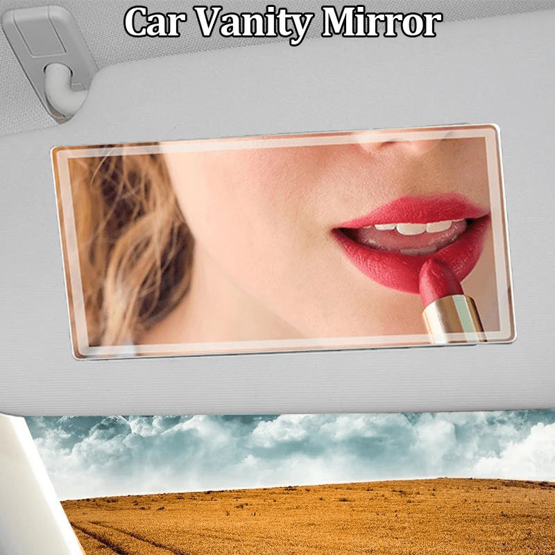 Car Makeup Mirror Car Stainless Steel Portable Auto Sun-Shading