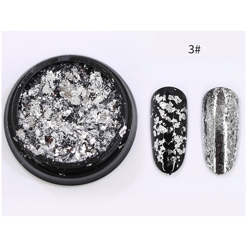 Golden/silvery Nail Foil Flakes For Diy Or Nail Salons - Temu