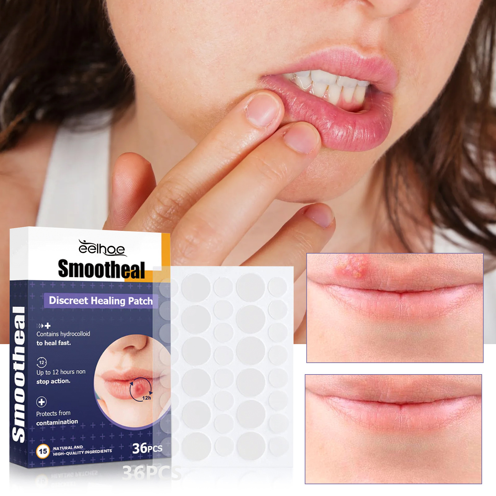 36pcs Lip Care Patch Skin Soothing Moisturizing Restorative Gentle Care Patch