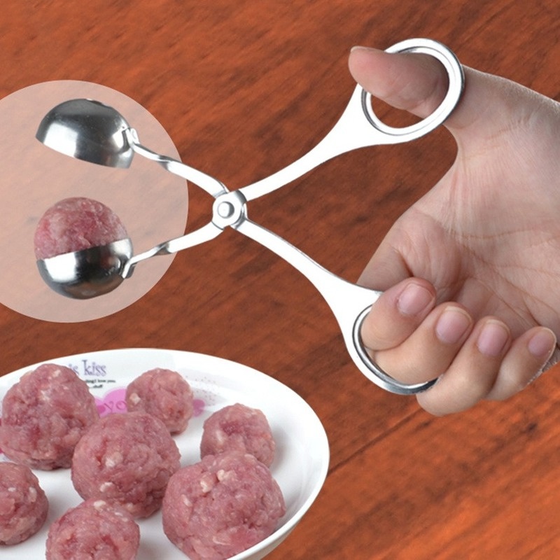 Meat Ballers Maker, Stainless Steel Rice Ball Making Tongs, Meatball Scoop,  Meatball Clip, None-stick Food Clip, Cookie Dough Scoop, Diy Fish Ball  Mold, Ice Cream Ball Makers, Kitchen Tools, Kitchen Gadgets, Dorm