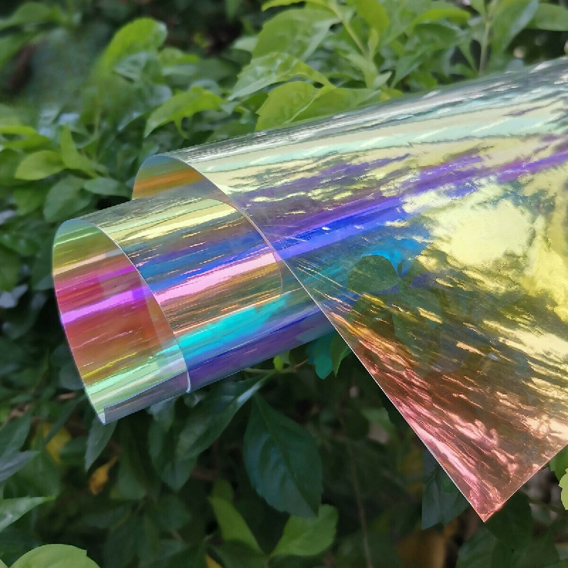 Diy Rainbow Crafts: Iridescent Holographic Pvc Fabric Faux - Temu