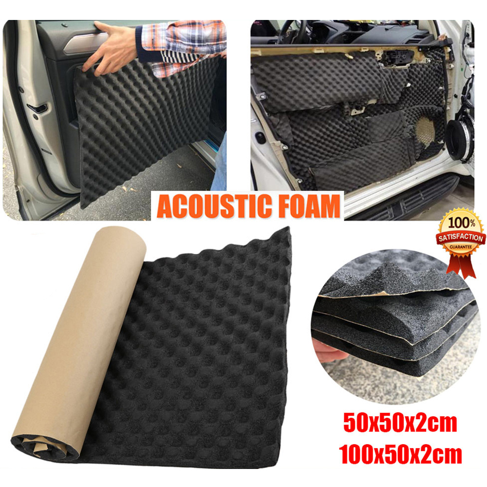 UXCELL 8Sizes Studio Sound Acoustic Absorption Car Heatproof Wave Foam  Deadener Car Soundproof Cotton Insulation