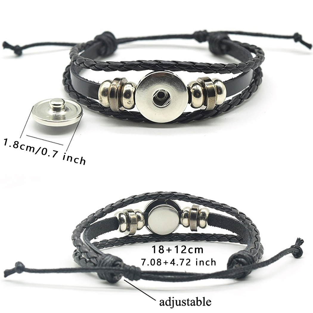 Horse Head Pattern Leather Bracelet for Men, Gift for Him