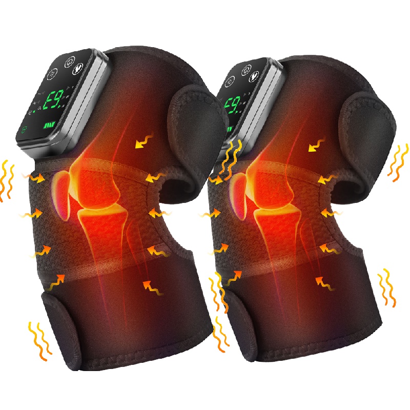 Electric Knee Massager Brace Arthritis Vibration Therapy Led