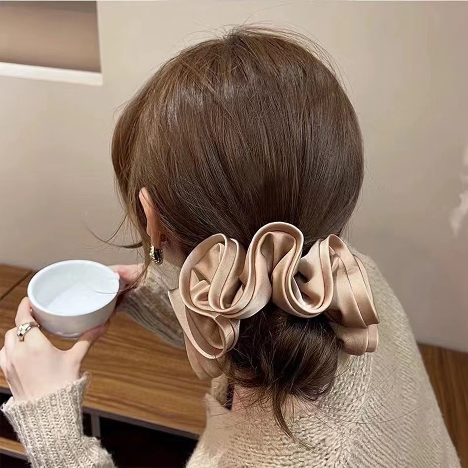 Large Ruffles Scrunchies Elastic Ponytail Holder Hair Accessorie