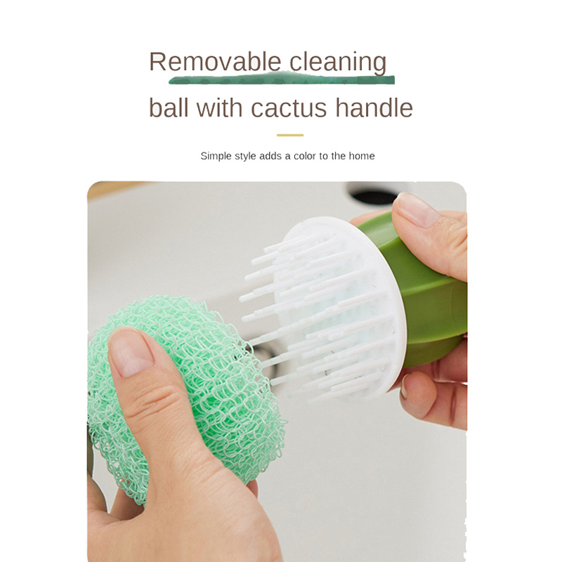 Cleaning Brush Kitchen Cleaning Brush Cactus Dishwashing - Temu