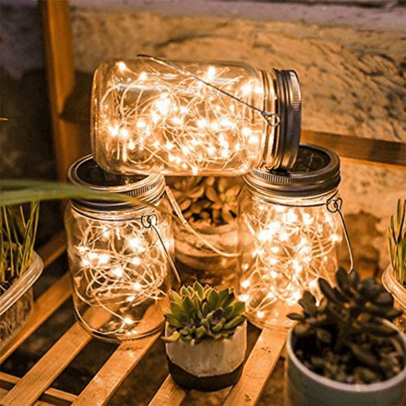 Solar mason deals jar string lights