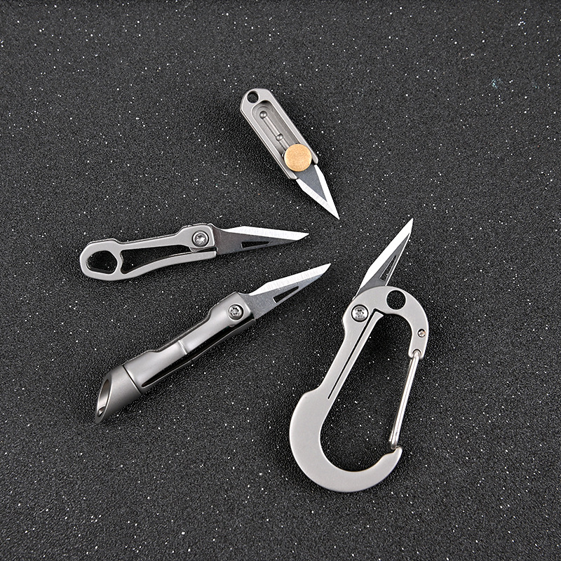 Titanium Alloy Mini Knife Sharp Portable Edc Keychain Hanger