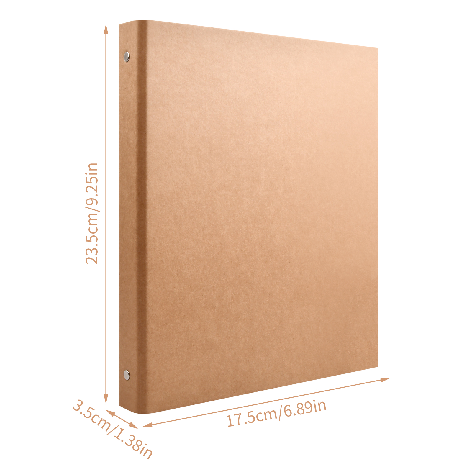  Craftelier - Ring Binder for Scrapbooking and Craft Projects, 30 Sheets Brown Kraft Colour, 190 gsm Weight, Vintage Bronze Spiral Ring  Binder