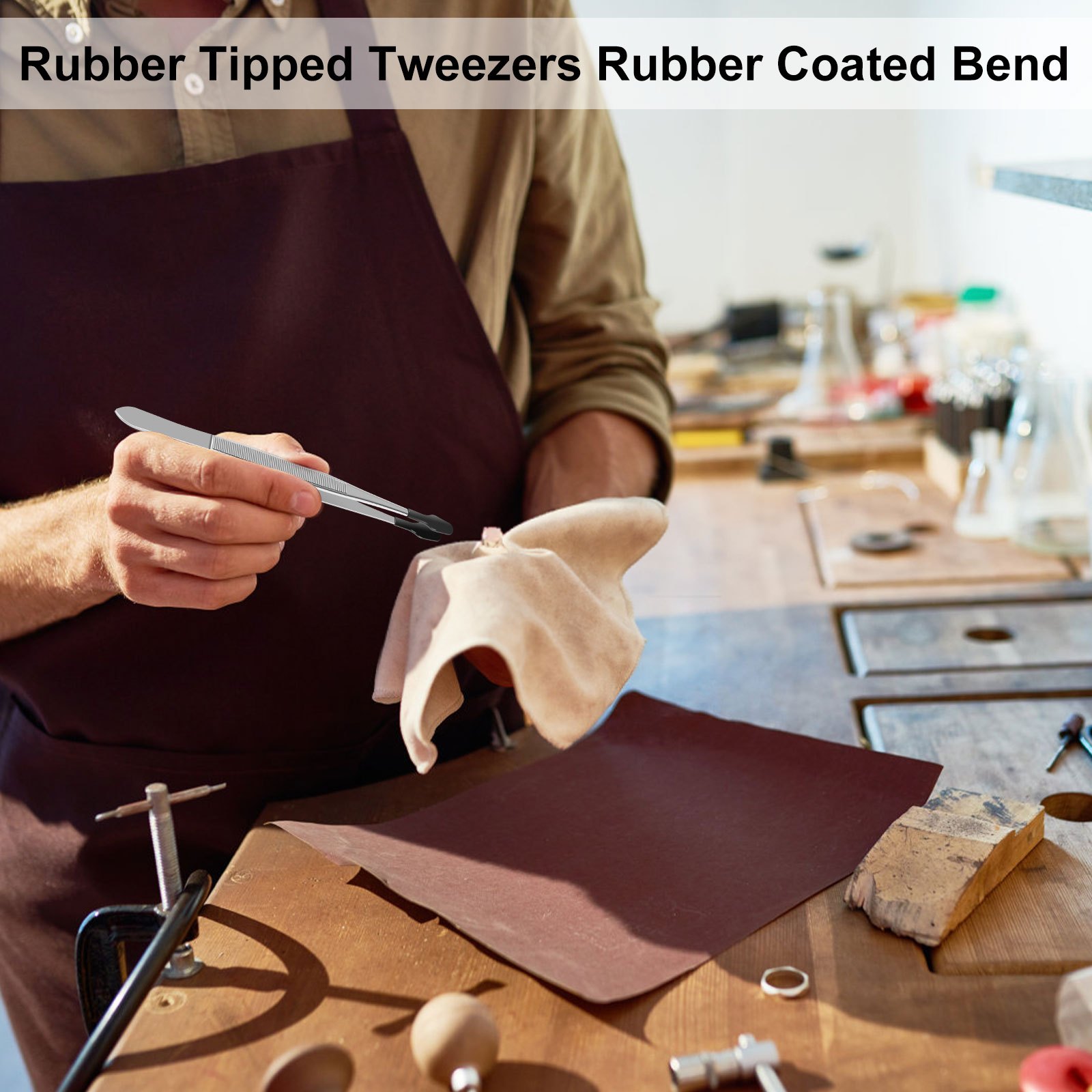 Tweezers With Rubber Tips Pvc Coated Tweezers Set - Temu