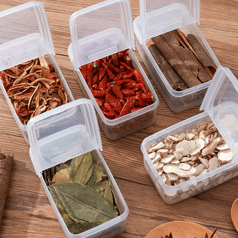 Spice Storage Box, Food Storage Containers With Flip Top Lids