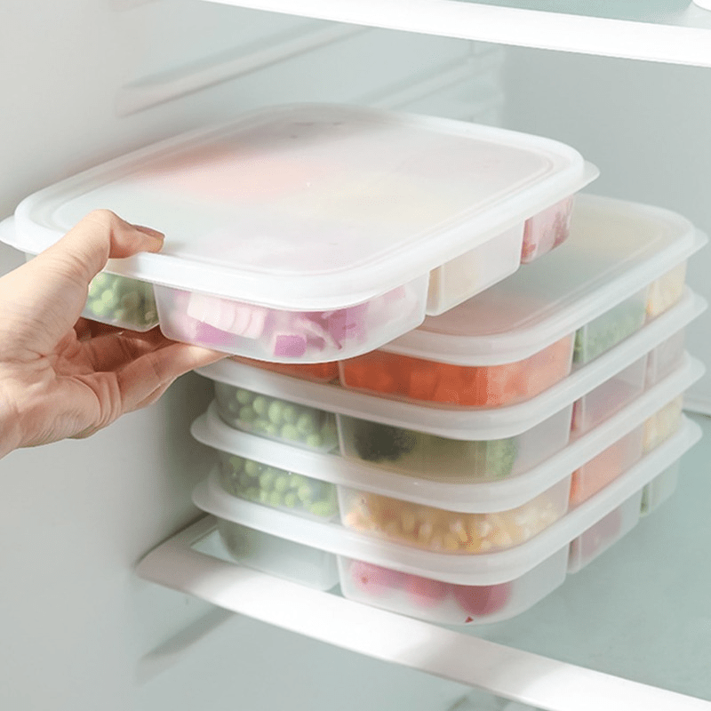 Refrigerator Storage Box 4/8 Grid Food Vegetable Fruit Storage Box