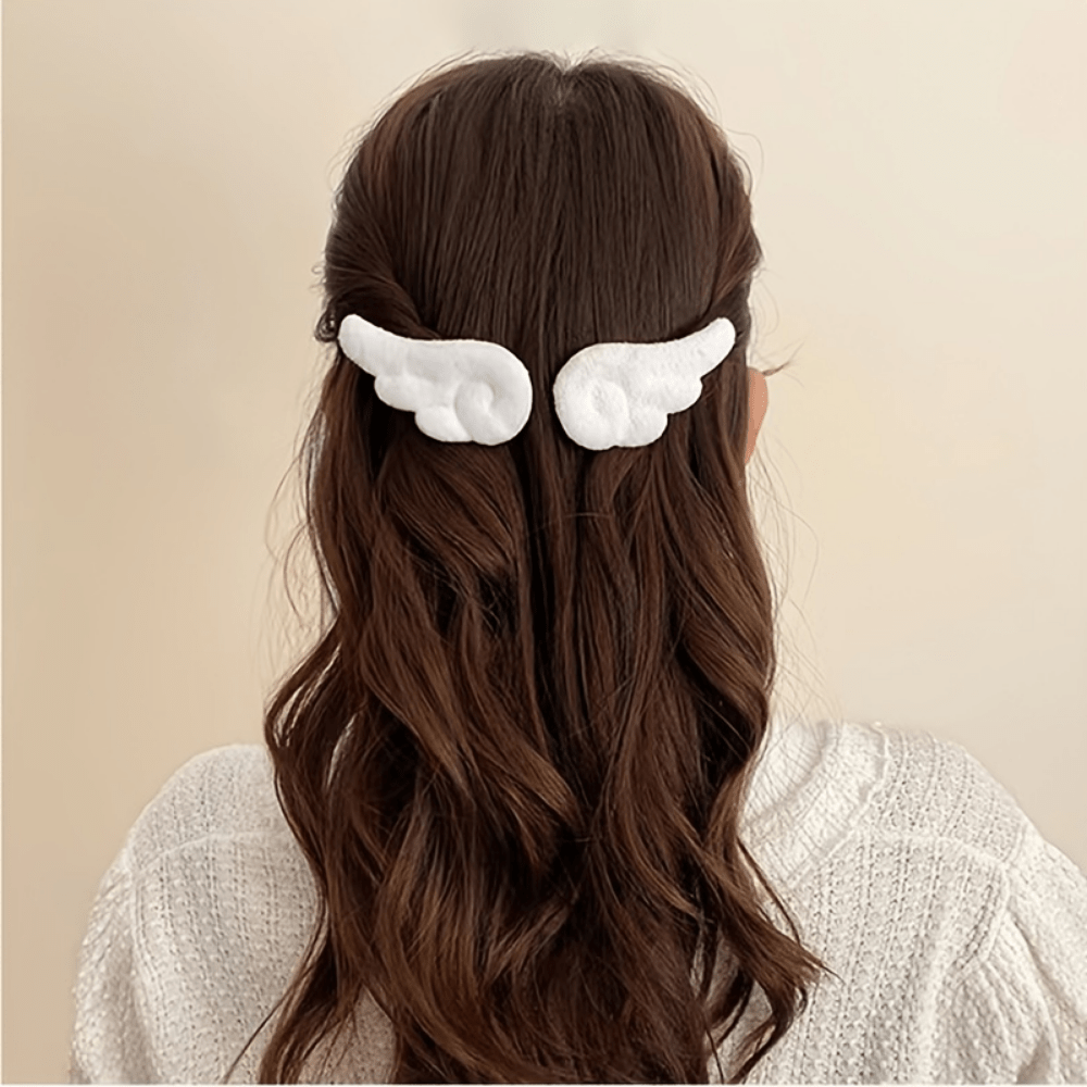 ピンク 天使の羽 ヘアピン ヘアクリップ 2個 バレッタ サイドクリップ