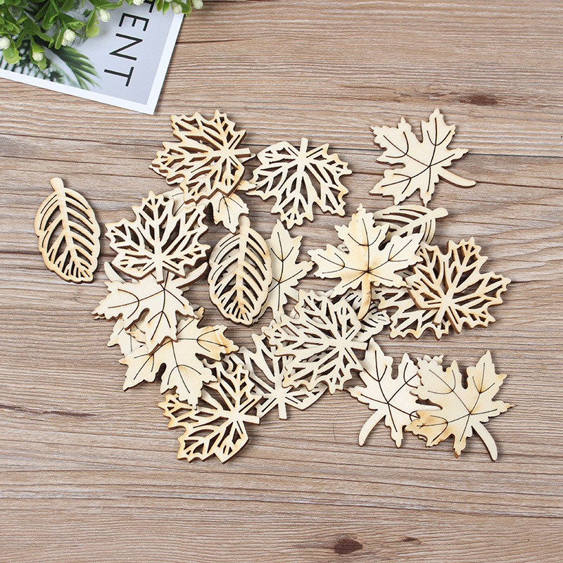 80 Pieces Unfinished Wood Cutouts Maple Leaves Wooden Crafts Fall