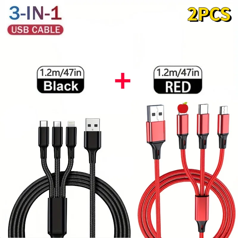 vanter Europa Sommerhus Universal Car Fast Charger Charging Cable Data Usb Cable For Iphone  /android Phone Micro Usb Type C Xiaomi Redmi - Temu