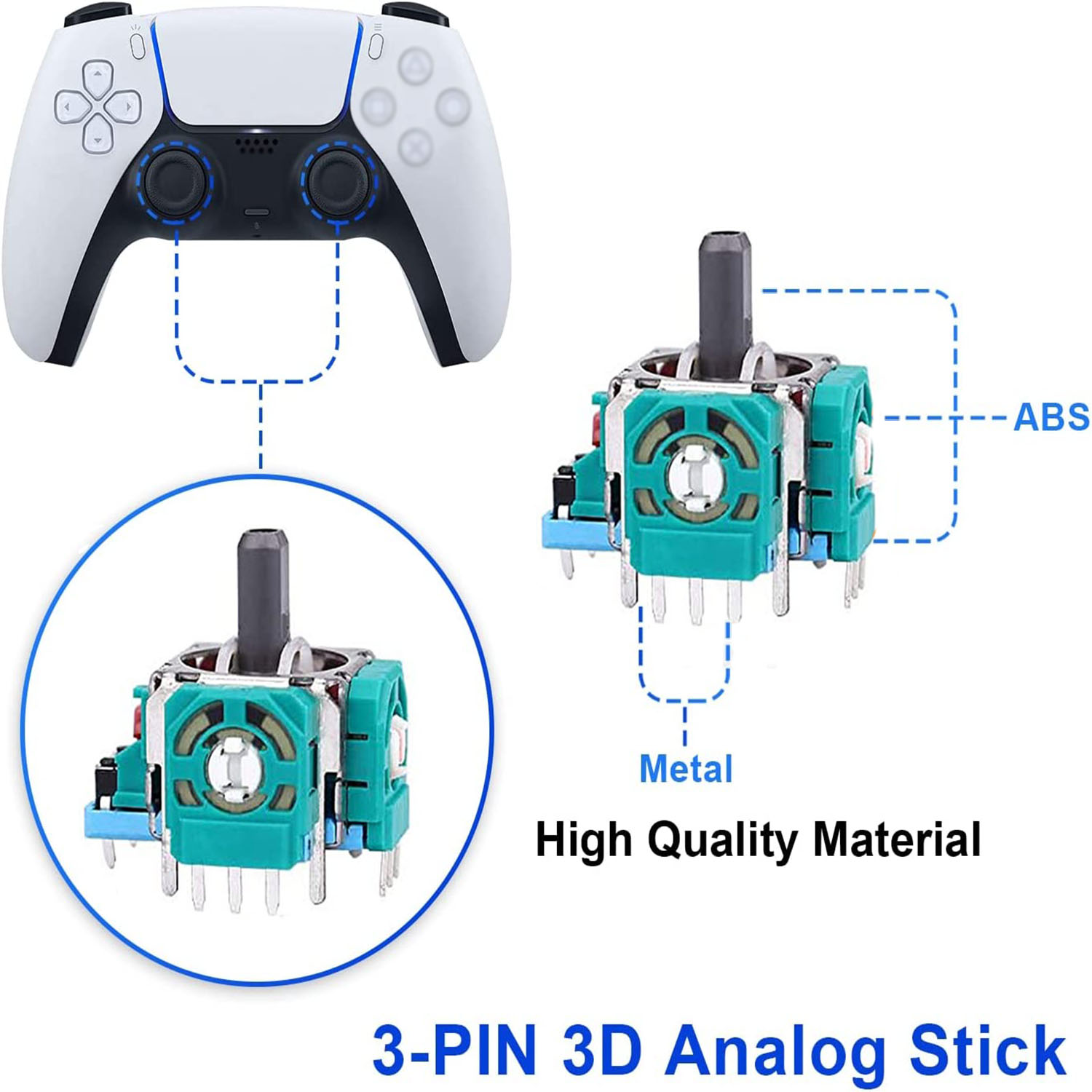  YWLRONG 3D PS5 Joysticks Replacement For Sony Playstation 5 PS5  Controller Joystick Replacement PS5 Analog Stick Replacement for PS5  Thumbsticks Module Controller Replace Accessories (4PCS) : Video Games