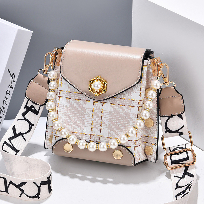 Mini Fashion Square Handbag, Original Unique Pu Leather Crossbody Bag With  Pearl Decor, Women's Trendy Casual Shoulder Bag & Phone Bag - Temu