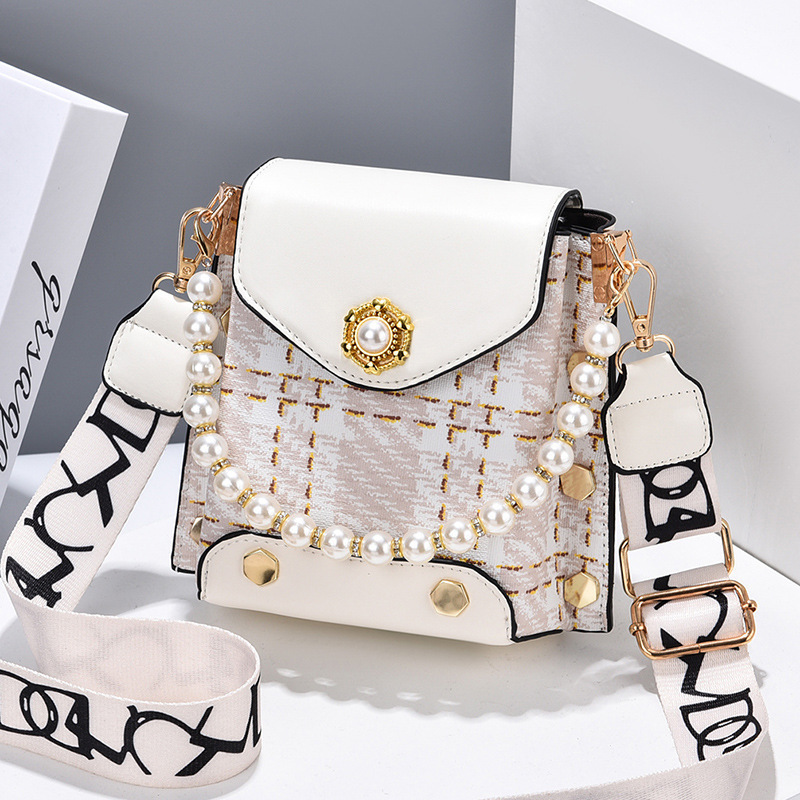 Mini Fashion Square Handbag, Original Unique Pu Leather Crossbody Bag With  Pearl Decor, Women's Trendy Casual Shoulder Bag & Phone Bag - Temu