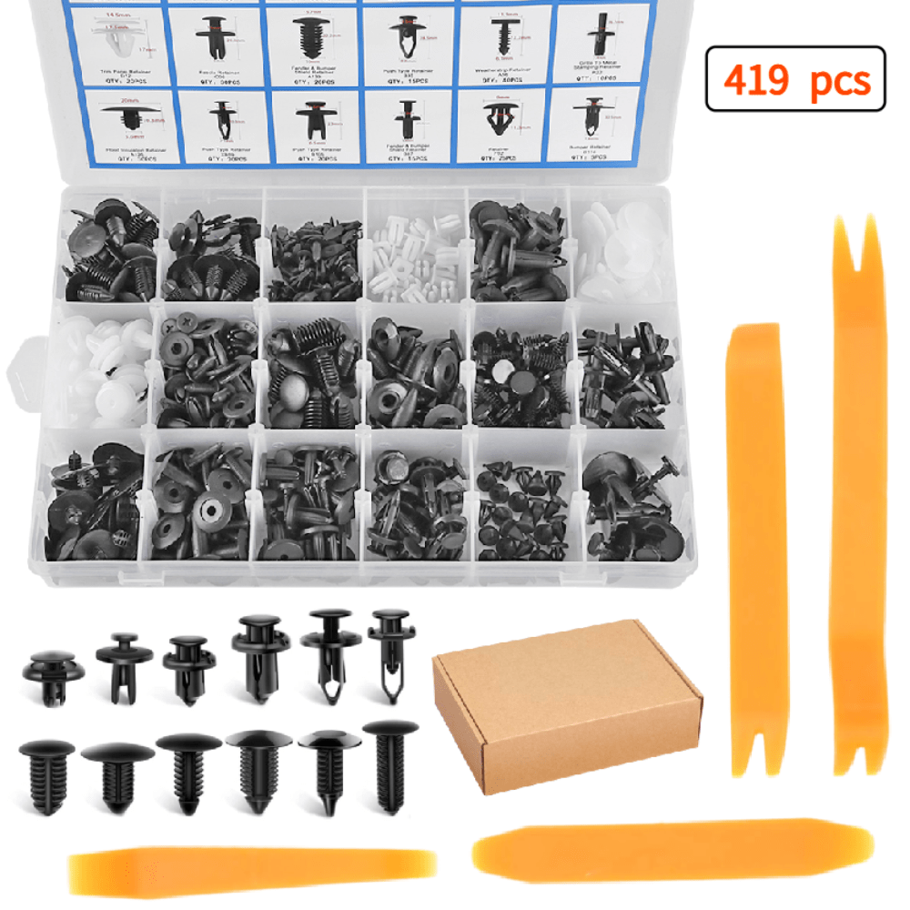 Auto Clips Car Body Retainer Assortment Clips Set Tailgate Handle Rod Clip  Retainer Auto Push Rivets Plastic 19 Most Popular Sizes Car Clips 425 Pcs  With 1 Fasteners Removal Tool For Gm