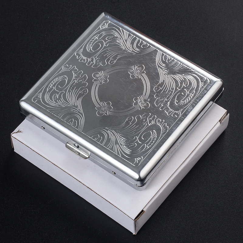 Ultra-thin Stainless Steel Metal Cigarette Case Holder Box for Cigarettes