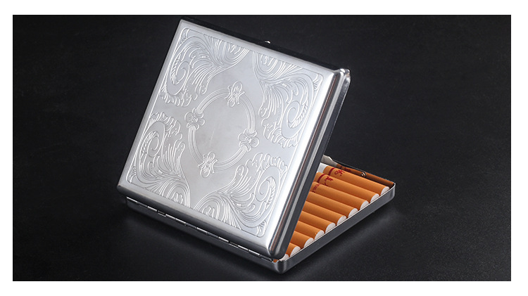 Ultra-thin Stainless Steel Metal Cigarette Case Holder Box for Cigarettes