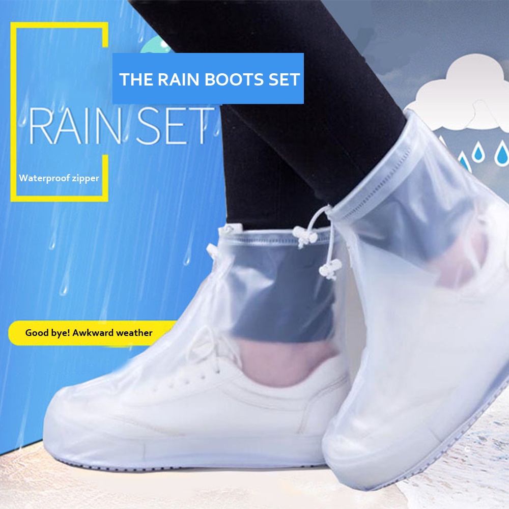 

Waterproof Anti-slip Rain Shoes, Reusable Shoes Cover Rain Boots, Durable Pvc Plastic Shoe Cover For Walking Travel