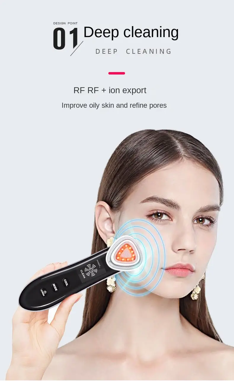 rf beauty equipment for home use cold compress color light tender skin micro current import and export rf beauty equipment details 4