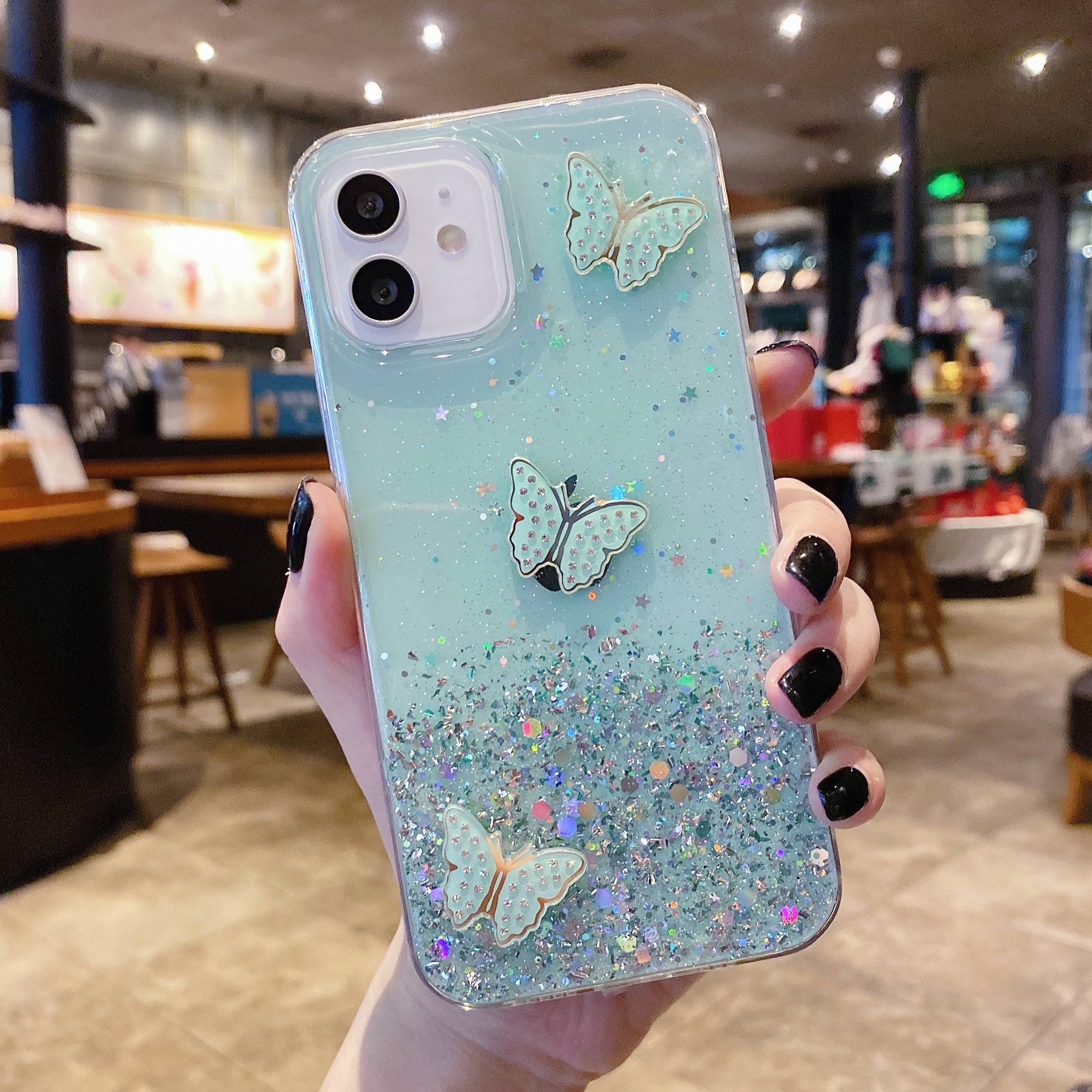 Butterfly Starry Sky Glitter Phone Soft Case For Iphone 15 Pro Max Plus  Luxury Tpu Protection Phone Case - Temu